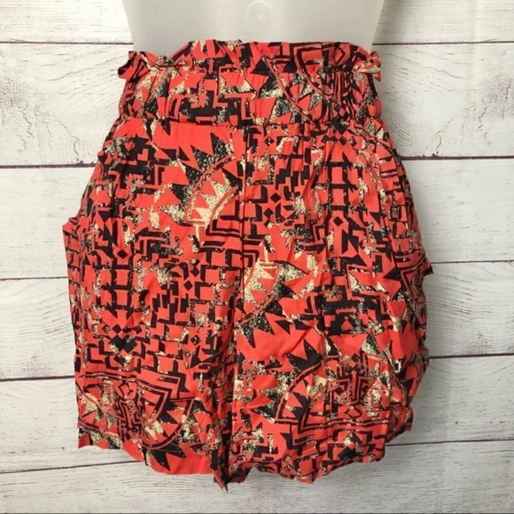 Dolce Vita Red‎ Macie Aztec Printed Soft Shorts Elastic Waist M